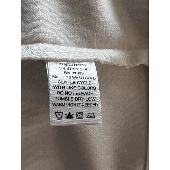 Denim & Co. Stretch Twill Jacket Contrast Stitch Detail Size XL White/Ivory - Picture 9 of 9